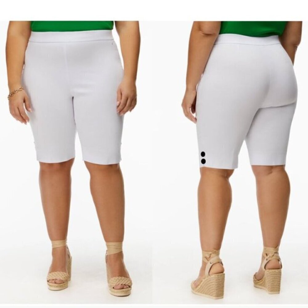 In Every Story White Stretch Bermuda Shorts Size 20
